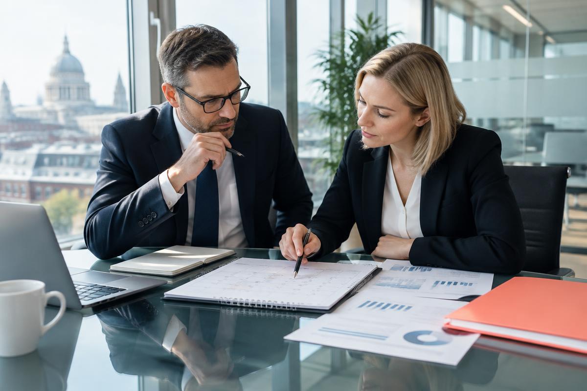 Company director and accountant planning a corporation tax payment