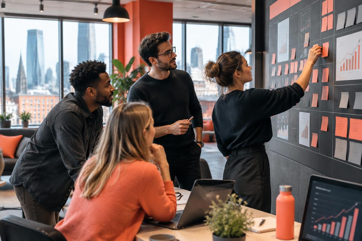 Growing company team planning its next stage