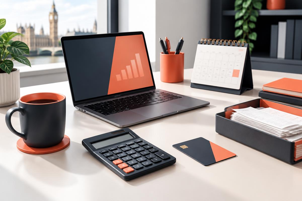 Business desk prepared for an online VAT payment
